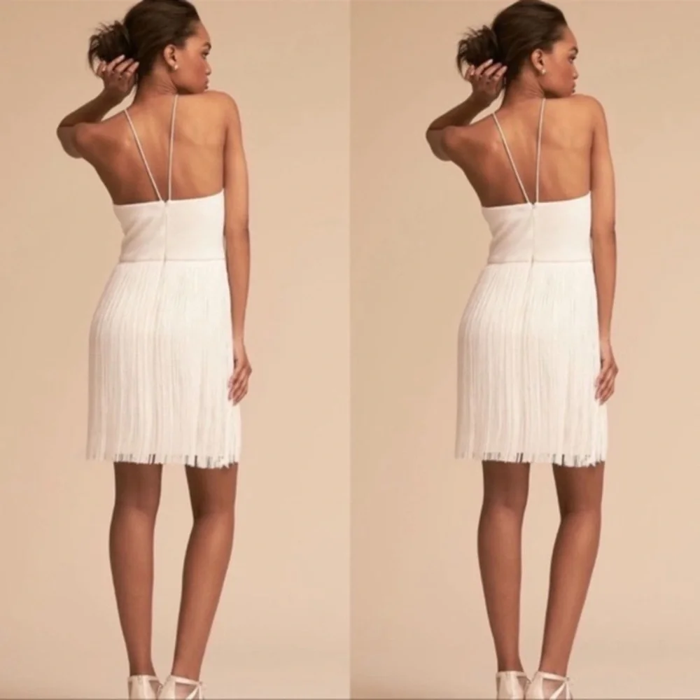 BHLDN Aidan Mattox Levine Fringe Mini Dress New with tags